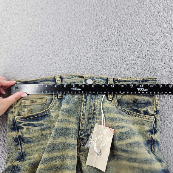 mnml Jeans Mens 31 Blue X146 Stretch Distressed Skinny Fit Denim - Picture 7 of 16